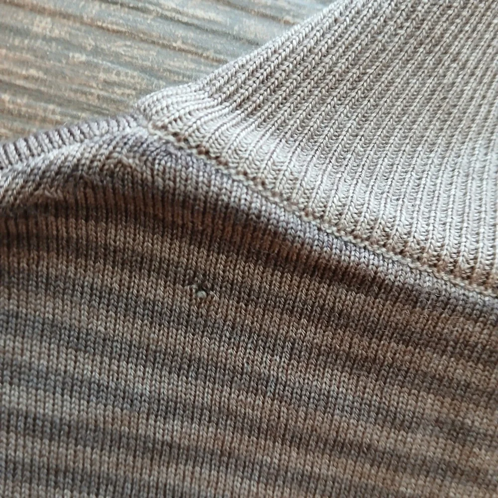 Peter Millar Sweater Mens Extra Large Brown Striped 100% Merino‎ Wool MF15S68